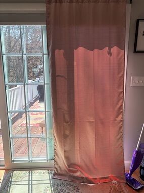 Neutral Pink-Tan Sheer Curtain Panel - Unbranded set